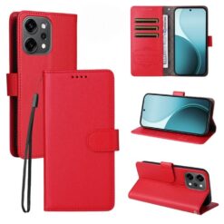 Peňaženkové puzdro Litchi červené – Oppo Reno 13 Pro | Kryty na mobil Kryty na mobil | Peňaženkové puzdro Litchi červené – Oppo Reno 13 Pro | Kryty na mobil