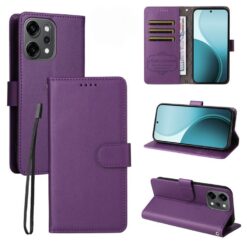 Kryty na mobil | Peňaženkové puzdro Litchi fialové – Oppo Reno 13 Pro | Kryty na mobil