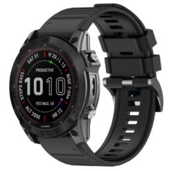Kryty na mobil | Remienok Solid Wristband čierny pre hodinky Garmin 26mm | Kryty na mobil