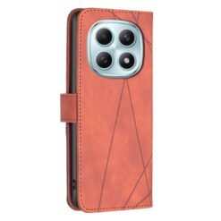 Kryty na mobil | Knižkové puzdro Rhombus hnedé – Xiaomi Redmi Note 15 4G/5G | Kryty na mobil