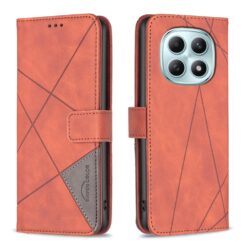 Kryty na mobil | Knižkové puzdro Rhombus hnedé – Xiaomi Redmi Note 15 4G/5G | Kryty na mobil
