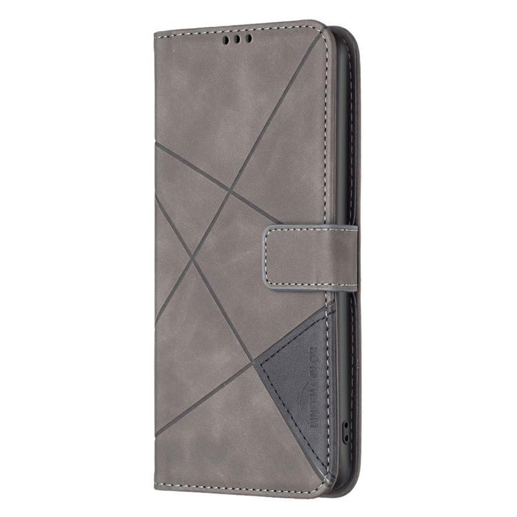 Knižkové puzdro Rhombus sivé – Xiaomi Redmi Note 15 Pro 4G | Kryty na mobil Kryty na mobil | Knižkové puzdro Rhombus sivé – Xiaomi Redmi Note 15 Pro 4G | Kryty na mobil