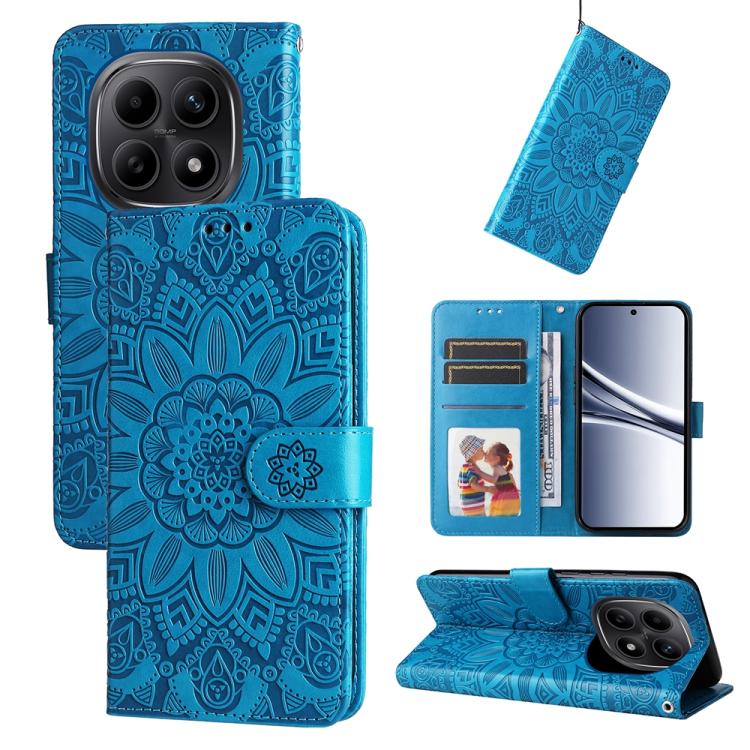 Peňaženkové puzdro Embossing Pattern Slnečnica modré – Xiaomi Redmi Note 15 4G/5G | Kryty na mobil Kryty na mobil | Peňaženkové puzdro Embossing Pattern Slnečnica modré – Xiaomi Redmi Note 15 4G/5G | Kryty na mobil