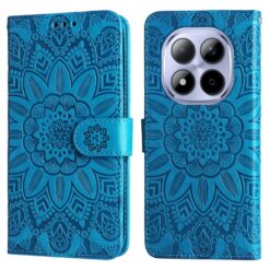 Kryty na mobil | Peňaženkové puzdro Embossing Pattern Slnečnica modré – Xiaomi Redmi Note 15 Pro 4G | Kryty na mobil