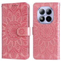 Peňaženkové puzdro Embossing Pattern Slnečnica ružové – Xiaomi Redmi Note 15 Pro 4G