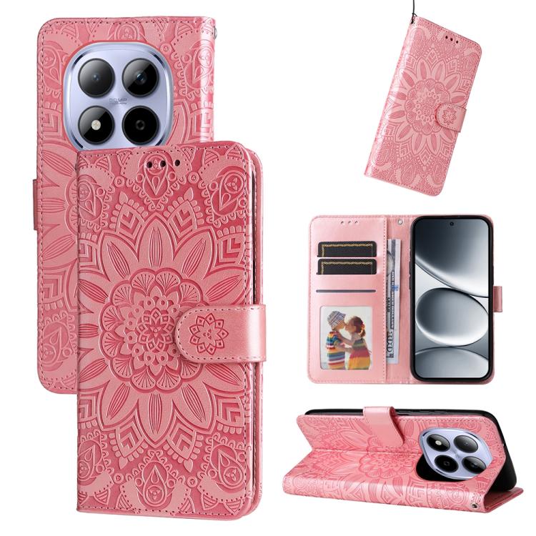 Peňaženkové puzdro Embossing Pattern Slnečnica ružové – Xiaomi Redmi Note 15 Pro 5G | Kryty na mobil Kryty na mobil | Peňaženkové puzdro Embossing Pattern Slnečnica ružové – Xiaomi Redmi Note 15 Pro 5G | Kryty na mobil