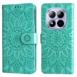 Kryty na mobil | Peňaženkové puzdro Embossing Pattern Slnečnica zelené – Xiaomi Redmi Note 15 Pro 4G | Kryty na mobil