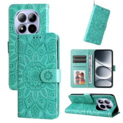Peňaženkové puzdro Embossing Pattern Slnečnica zelené – Xiaomi Redmi Note 15 Pro 4G | Kryty na mobil Kryty na mobil | Peňaženkové puzdro Embossing Pattern Slnečnica zelené – Xiaomi Redmi Note 15 Pro 4G | Kryty na mobil