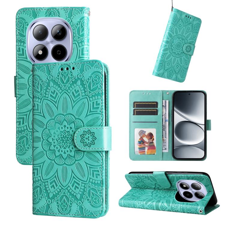 Peňaženkové puzdro Embossing Pattern Slnečnica zelené – Xiaomi Redmi Note 15 Pro 4G | Kryty na mobil Kryty na mobil | Peňaženkové puzdro Embossing Pattern Slnečnica zelené – Xiaomi Redmi Note 15 Pro 4G | Kryty na mobil