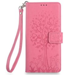 Peňaženkové puzdro Embossing Pattern Strom ružové – Realme GT 8 Pro