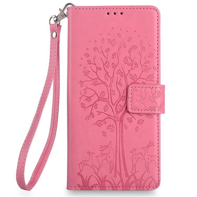 Peňaženkové puzdro Embossing Pattern Strom ružové – Realme GT 8 Pro | Kryty na mobil Kryty na mobil | Peňaženkové puzdro Embossing Pattern Strom ružové – Realme GT 8 Pro | Kryty na mobil