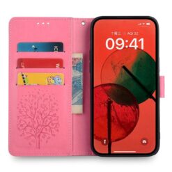 Peňaženkové puzdro Embossing Pattern Strom ružové – Realme GT 8 Pro | Kryty na mobil Kryty na mobil | Peňaženkové puzdro Embossing Pattern Strom ružové – Realme GT 8 Pro | Kryty na mobil
