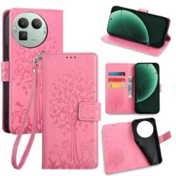 Peňaženkové puzdro Embossing Pattern Strom ružové – Realme GT 8 Pro | Kryty na mobil Kryty na mobil | Peňaženkové puzdro Embossing Pattern Strom ružové – Realme GT 8 Pro | Kryty na mobil