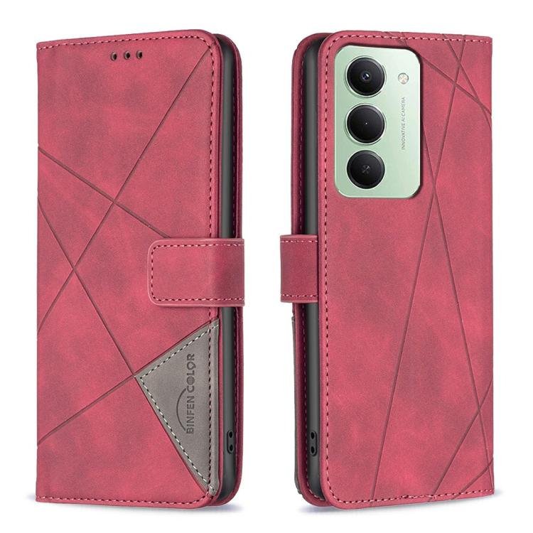 Knižkové puzdro Rhombus červené – Xiaomi Redmi 15 | Kryty na mobil Kryty na mobil | Knižkové puzdro Rhombus červené – Xiaomi Redmi 15 | Kryty na mobil