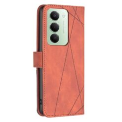 Kryty na mobil | Knižkové puzdro Rhombus hnedé – Xiaomi Redmi 15 | Kryty na mobil