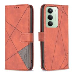 Kryty na mobil | Knižkové puzdro Rhombus hnedé – Xiaomi Redmi 15 | Kryty na mobil