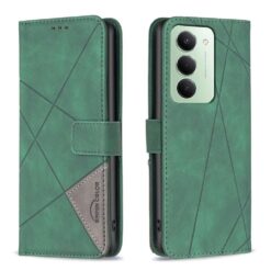Knižkové puzdro Rhombus zelené – Xiaomi Redmi 15 | Kryty na mobil Kryty na mobil | Knižkové puzdro Rhombus zelené – Xiaomi Redmi 15 | Kryty na mobil