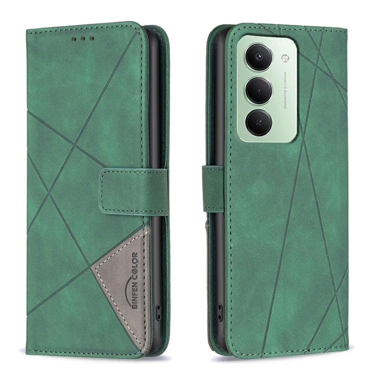 Knižkové puzdro Rhombus zelené – Xiaomi Redmi 15 | Kryty na mobil Kryty na mobil | Knižkové puzdro Rhombus zelené – Xiaomi Redmi 15 | Kryty na mobil