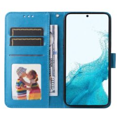 Kryty na mobil | Peňaženkové puzdro Embossing Pattern Slnečnica modré – Samsung Galaxy S23 | Kryty na mobil