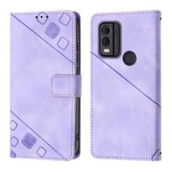 Peňaženkové puzdro Embossing Pattern Square fialové – Nokia C22