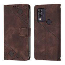 Peňaženkové puzdro Embossing Pattern Square hnedé – Nokia C22