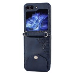 Peňaženkové puzdro Grid modré – Samsung Galaxy Z Flip 5