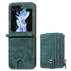 Peňaženkové puzdro Zipper Wallet zelené – Samsung Galaxy Z Flip 5