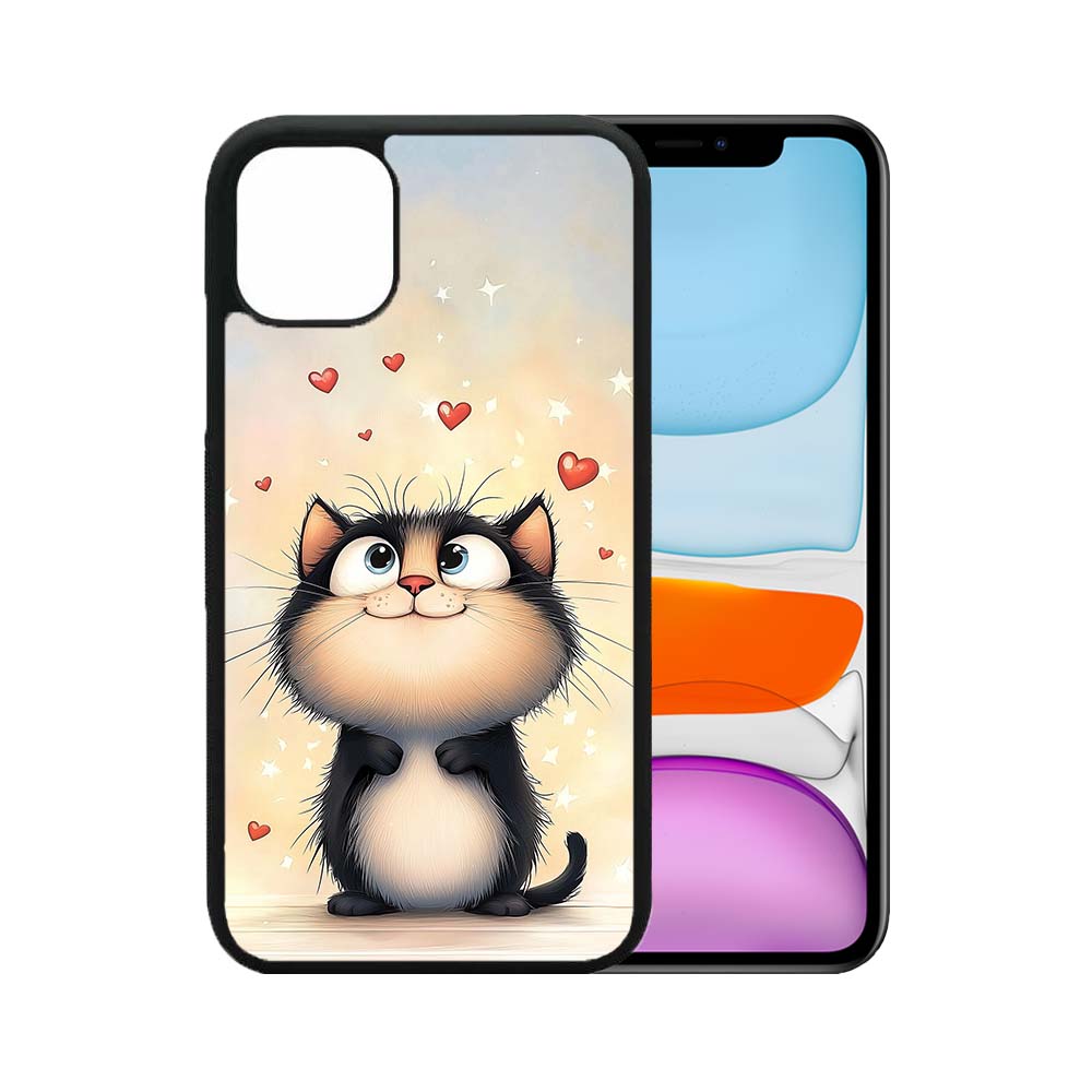 Ochranný Kryt Creative Case 51 Mačka a láska pre Apple iPhone 11 | Kryty na mobil Kryty na mobil | Ochranný Kryt Creative Case 51 Mačka a láska pre Apple iPhone 11 | Kryty na mobil