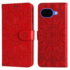 Peňaženkové puzdro Embossing Pattern Slnečnica červené – Google Pixel 10a