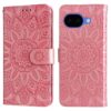 Kryty na mobil | Peňaženkové puzdro Embossing Pattern Slnečnica zelené – Google Pixel 10a | Kryty na mobil
