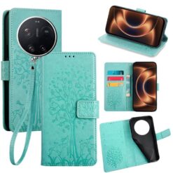 Peňaženkové puzdro Embossing Pattern Strom case zelené – Xiaomi 17 Ultra | Kryty na mobil Kryty na mobil | Peňaženkové puzdro Embossing Pattern Strom case zelené – Xiaomi 17 Ultra | Kryty na mobil