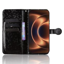 Peňaženkové puzdro Honeycomb Dot Texture Case čierne – Xiaomi 17 Ultra | Kryty na mobil Kryty na mobil | Peňaženkové puzdro Honeycomb Dot Texture Case čierne – Xiaomi 17 Ultra | Kryty na mobil