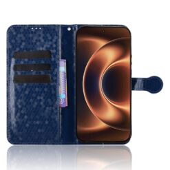 Peňaženkové puzdro Honeycomb Dot Texture Case modré – Xiaomi 17 Ultra | Kryty na mobil Kryty na mobil | Peňaženkové puzdro Honeycomb Dot Texture Case modré – Xiaomi 17 Ultra | Kryty na mobil