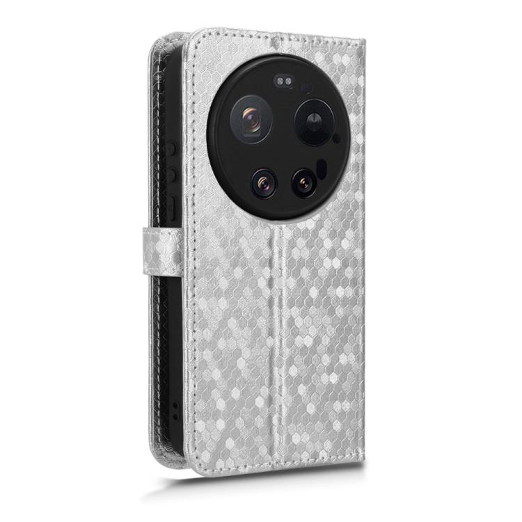 Peňaženkové puzdro Honeycomb Dot Texture Case strieborné – Xiaomi 17 Ultra | Kryty na mobil Kryty na mobil | Peňaženkové puzdro Honeycomb Dot Texture Case strieborné – Xiaomi 17 Ultra | Kryty na mobil