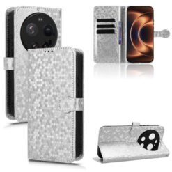 Peňaženkové puzdro Honeycomb Dot Texture Case strieborné – Xiaomi 17 Ultra | Kryty na mobil Kryty na mobil | Peňaženkové puzdro Honeycomb Dot Texture Case strieborné – Xiaomi 17 Ultra | Kryty na mobil