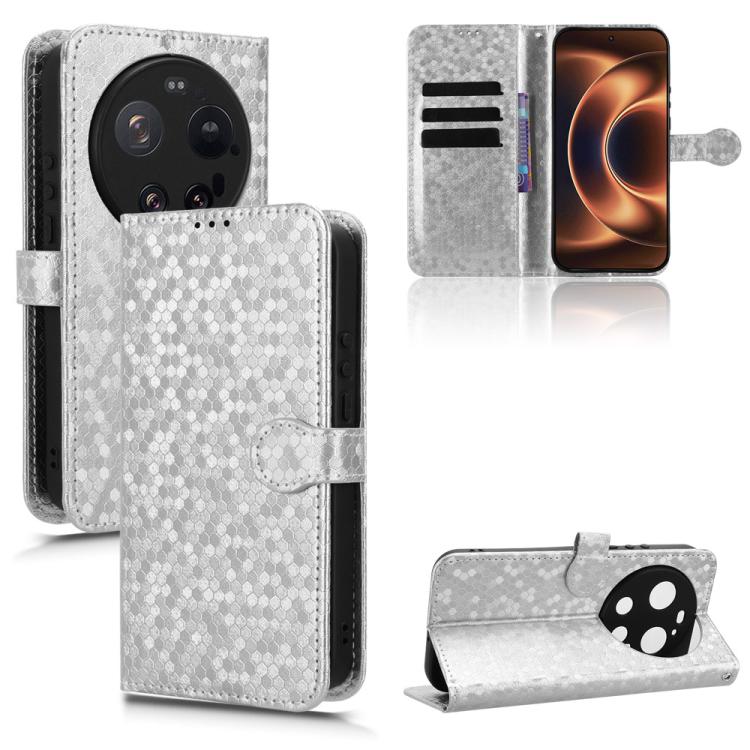 Peňaženkové puzdro Honeycomb Dot Texture Case strieborné – Xiaomi 17 Ultra | Kryty na mobil Kryty na mobil | Peňaženkové puzdro Honeycomb Dot Texture Case strieborné – Xiaomi 17 Ultra | Kryty na mobil