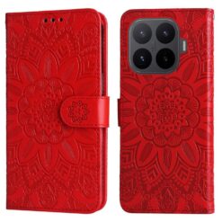 Peňaženkové puzdro Embossing Pattern Slnečnica červené – Xiaomi 17T