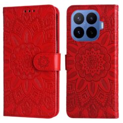 Peňaženkové puzdro Embossing Pattern Slnečnica červené – Xiaomi 17T Pro
