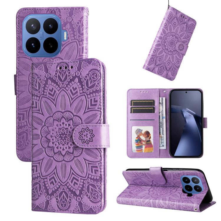 Peňaženkové puzdro Embossing Pattern Slnečnica fialové – Xiaomi 17T Pro | Kryty na mobil Kryty na mobil | Peňaženkové puzdro Embossing Pattern Slnečnica fialové – Xiaomi 17T Pro | Kryty na mobil