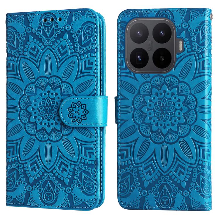 Peňaženkové puzdro Embossing Pattern Slnečnica modré – Xiaomi 17T | Kryty na mobil Kryty na mobil | Peňaženkové puzdro Embossing Pattern Slnečnica modré – Xiaomi 17T | Kryty na mobil