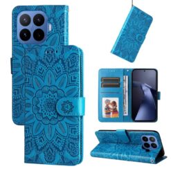 Kryty na mobil | Peňaženkové puzdro Embossing Pattern Slnečnica modré – Xiaomi 17T Pro | Kryty na mobil