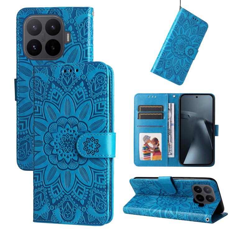 Peňaženkové puzdro Embossing Pattern Slnečnica modré – Xiaomi 17T | Kryty na mobil Kryty na mobil | Peňaženkové puzdro Embossing Pattern Slnečnica modré – Xiaomi 17T | Kryty na mobil
