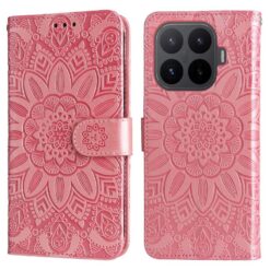 Kryty na mobil | Peňaženkové puzdro Embossing Pattern Slnečnica ružové – Xiaomi 17T | Kryty na mobil