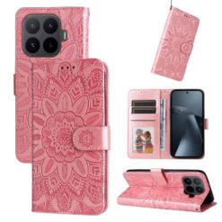 Kryty na mobil | Peňaženkové puzdro Embossing Pattern Slnečnica ružové – Xiaomi 17T | Kryty na mobil