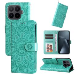 Peňaženkové puzdro Embossing Pattern Slnečnica zelené – Xiaomi 17T | Kryty na mobil Kryty na mobil | Peňaženkové puzdro Embossing Pattern Slnečnica zelené – Xiaomi 17T | Kryty na mobil