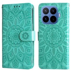 Peňaženkové puzdro Embossing Pattern Slnečnica zelené – Xiaomi 17T Pro