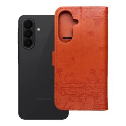 Kryty na mobil | Peňaženkové puzdro Mezzo mačky hnedé – Samsung Galaxy A27 5G | Kryty na mobil