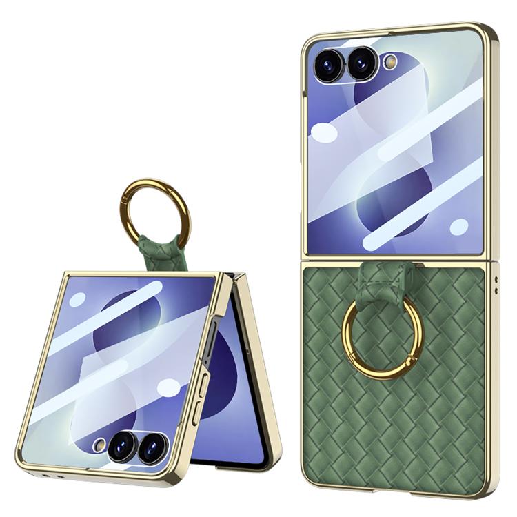 Kryt GKK Weave Texture Case zelený – Samsung Galaxy Z Flip 8 | Kryty na mobil Kryty na mobil | Kryt GKK Weave Texture Case zelený – Samsung Galaxy Z Flip 8 | Kryty na mobil