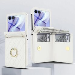 Kryty na mobil | Peňaženkové puzdro Diamond Card case biele – Samsung Galaxy Z Flip 8 | Kryty na mobil