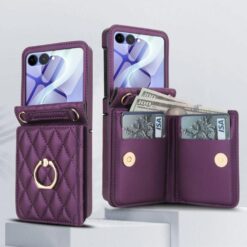 Kryty na mobil | Peňaženkové puzdro Diamond Card case fialové – Samsung Galaxy Z Flip 8 | Kryty na mobil
